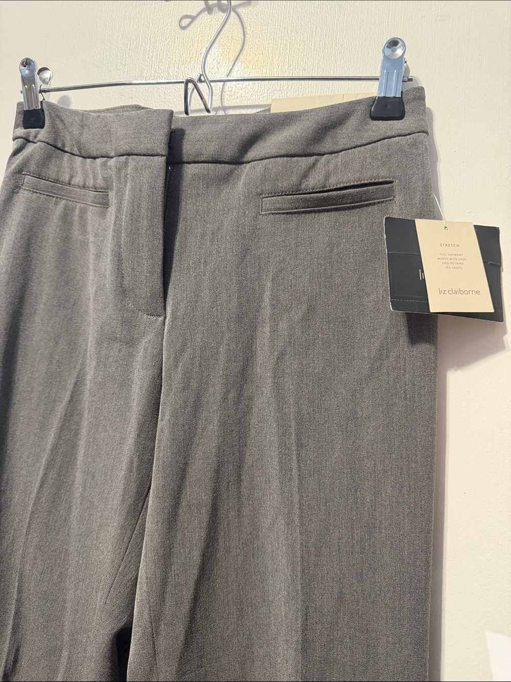 Liz Claiborne Charcoal Straight-Leg Dress Pants